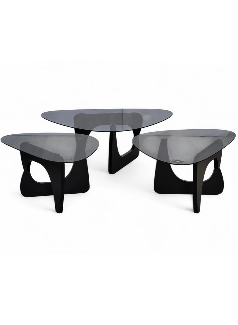 Concent Glass service table set on wood - Image 3